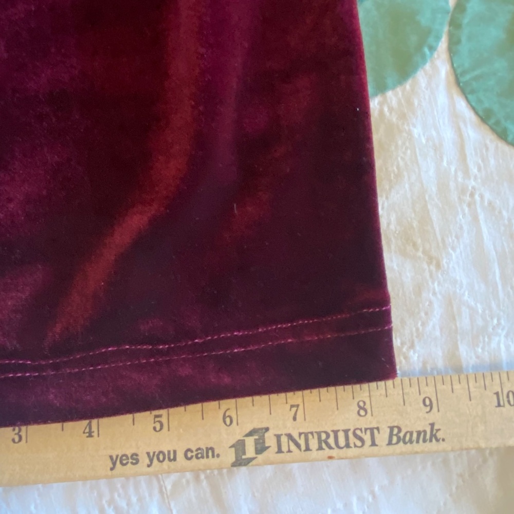 Believe Burgundy Velour Straight Leg Pants Y2K Lounge Size 8 - Picture 11 of 16